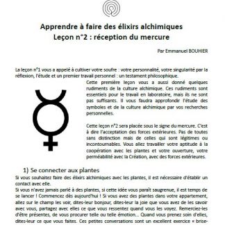 Apprendre à réaliser un élixir alchimique - leçon n°2
